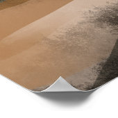 Abstract Landschapsschilderij Art Dark Earth Tones Poster (Hoek)