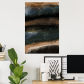 Abstract Landschapsschilderij Art Dark Earth Tones Poster (Thuiskantoor)