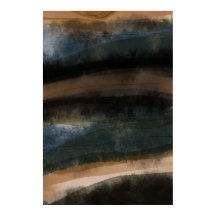 Abstract Landschapsschilderij Art Dark Earth Tones