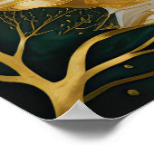 Abstract Landschapsschilderij Goud Groen II Poster (Hoek)