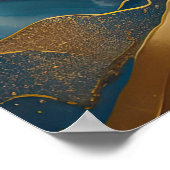 Abstract Landschapsschilderij Goud Paarse Blauw Poster (Hoek)