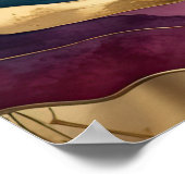 Abstract Landschapsschilderij Goud Paarse Blauw Poster (Hoek)