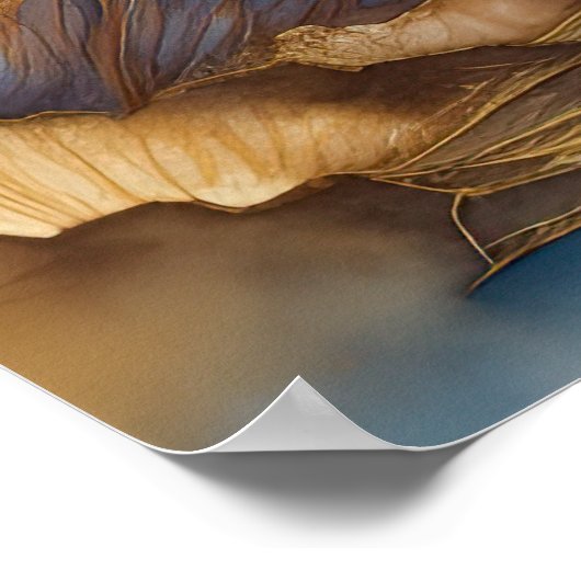 Abstract Landschapsschilderij Goudblauw Paarse Poster (Hoek)