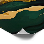 Abstract Landschapsschilderij Goudgroen Poster (Hoek)