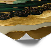 Abstract Landschapsschilderij Goudgroen Poster (Hoek)
