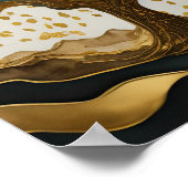 Abstract Landschapsschilderij Goudgroen Poster (Hoek)