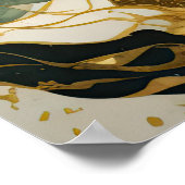 Abstract Landschapsschilderij Goudgroen Poster (Hoek)