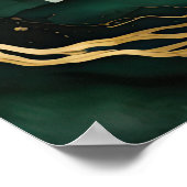 Abstract Landschapsschilderij Goudgroen Poster (Hoek)