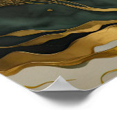 Abstract Landschapsschilderij Goudgroen Poster (Hoek)