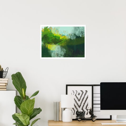 abstract landschapsschilderij poster (Thuiskantoor)