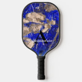 Abstract Lapis Lazuli Blauw Graniet monogram Pickleball Paddle (Voorkant)
