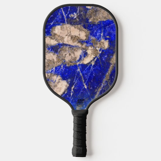 Abstract Lapis Lazuli Blauw Graniet monogram Pickleball Paddle (Achterkant)