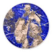 Abstract Lapis Lazuli Blue Granite Keramische Knop (Voorkant)