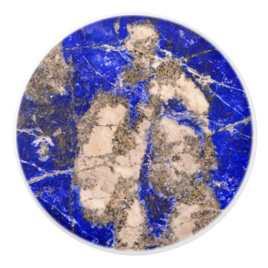 Abstract Lapis Lazuli Blue Granite Keramische Knop (Voorkant)