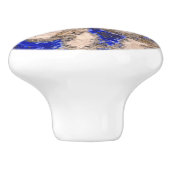 Abstract Lapis Lazuli Blue Granite Keramische Knop (Zijkant)