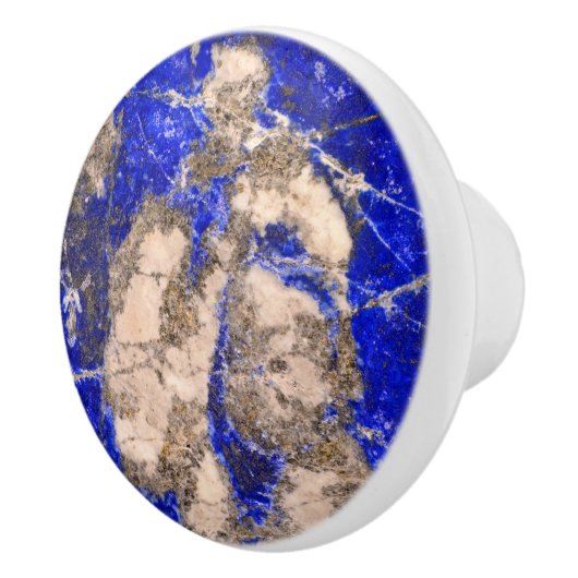 Abstract Lapis Lazuli Blue Granite Keramische Knop (Rechts)