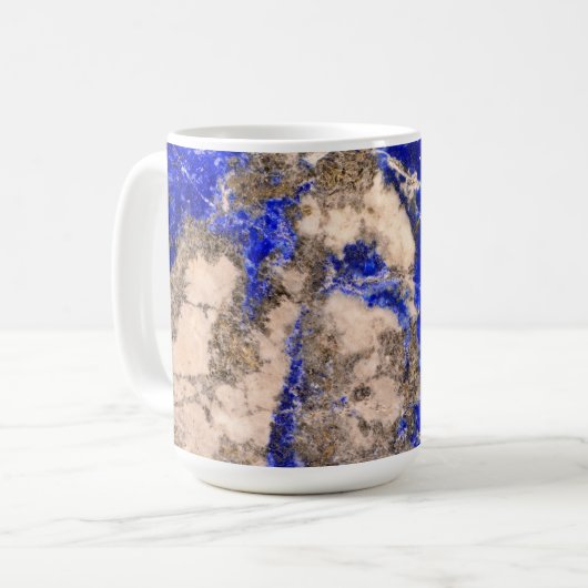 Abstract Lapis Lazuli Blue Granite Koffiemok (Voorkant links)