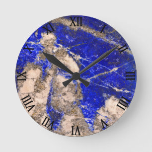 Abstract Lapis Lazuli Blue Granite Ronde Klok