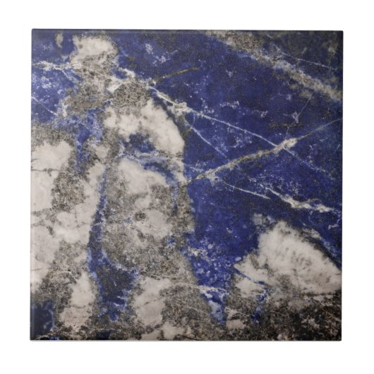 Abstract Lapis Lazuli Blue Granite Tegeltje (Voorkant)