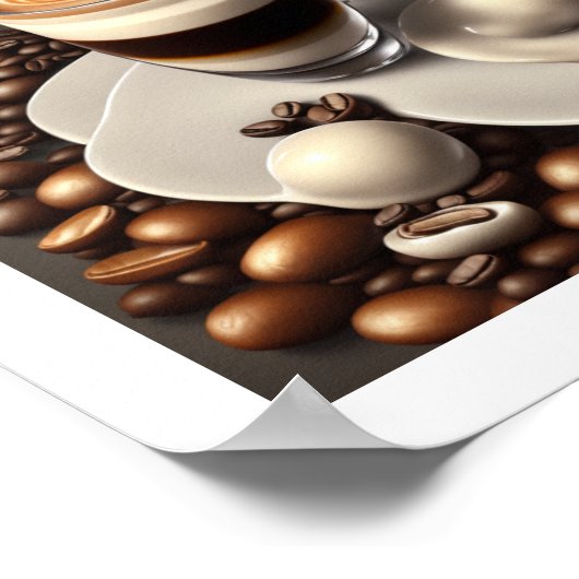 Abstract latte Macchiato Coffee Poster (Hoek)
