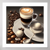 Abstract latte Macchiato Coffee Poster (Voorkant)