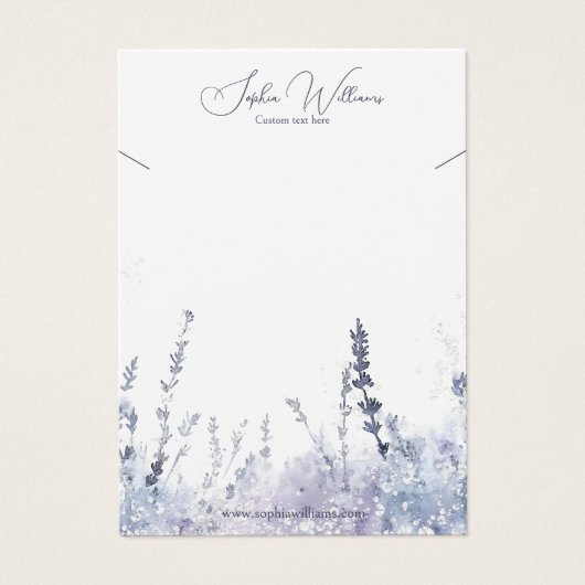 Abstract Lavander Necklace Jewelry Display Card Visitekaartje (Voorkant)