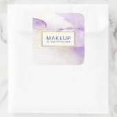 Abstract Lavendel Aquarel Nep Goudstof Vierkante Sticker (Tas)