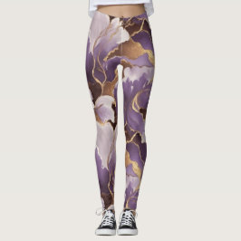 abstract lavendel en goud leggings