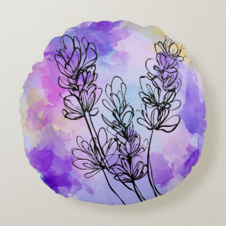 Abstract lavendelronde kussenhoes rond kussen