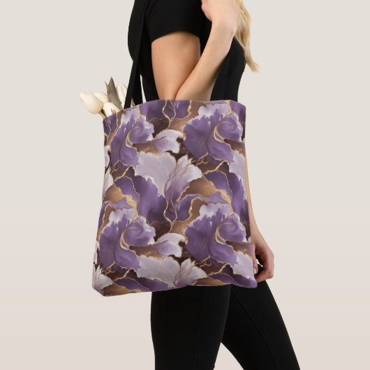 abstract lavender and gold tote bag (Dichtbij)