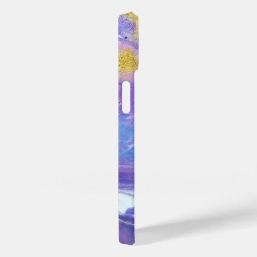Abstract lavender en Gold Fluid Case-Mate iPhone Case (Achterkant / Rechts)