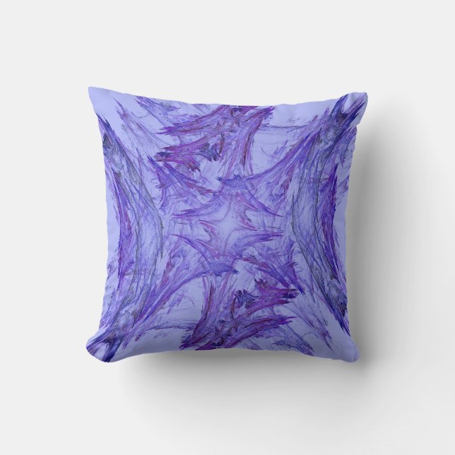 Abstract lavender Paars Snowflake Fractal Pillow Kussen (Voorkant)