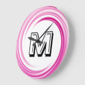 Abstract Lavender Swirl Monogram Grote Klok (Hoek)