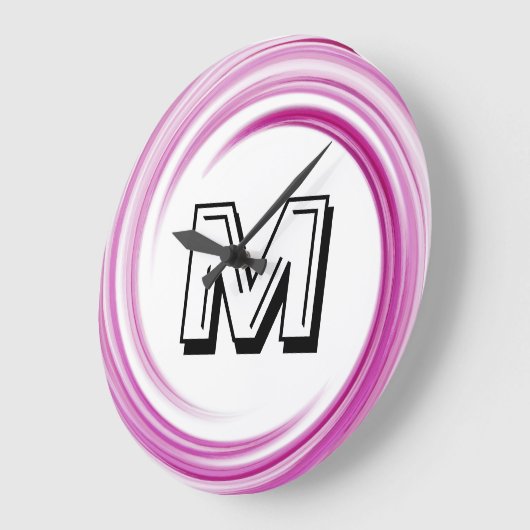 Abstract Lavender Swirl Monogram Grote Klok (Hoek)