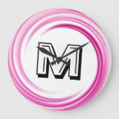 Abstract Lavender Swirl Monogram Grote Klok (Voorkant)