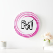 Abstract Lavender Swirl Monogram Grote Klok (Huis)