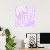 Abstract lavender Wavy Stripe Painting Poster (Thuiskantoor)