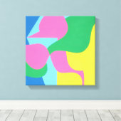 Abstract Layered Pink and Green Art Print (Insitu (Houten vloer))