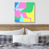Abstract Layered Pink and Green Art Print (Insitu (Slaapkamer))