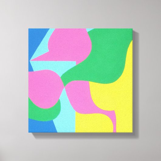 Abstract Layered Pink and Green Art Print (Voorkant)