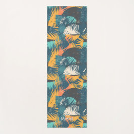 Abstract Leaf Pattern custom monogram yogamat