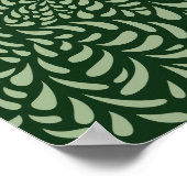 Abstract Leaves and Flowers Dark Green) Print (Hoek)