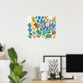 Abstract Leaves Poster (Thuiskantoor)