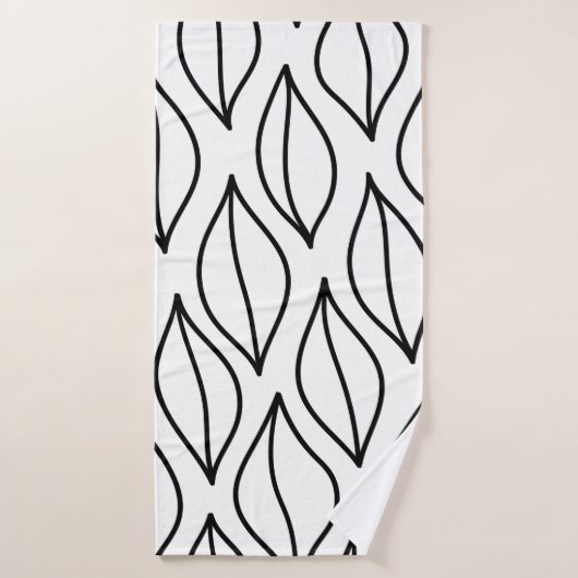 Abstract leaves. Vintage structuur. Hand drawn sea Badhanddoek (Badhanddoek)