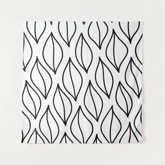 Abstract leaves. Vintage structuur. Hand drawn sea Wandkleed (Voorkant)