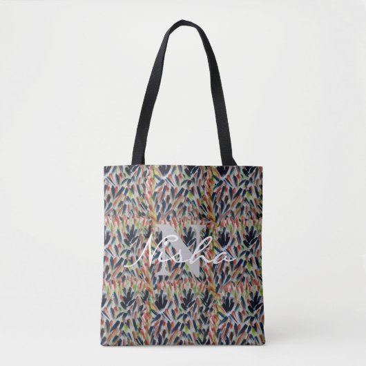 Abstract lederen monogram tote bag (Voorkant)