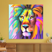Abstract Leeuw Gezicht Mystieke Fantasy Kunst Canvas Afdruk (Insitu (Woonkamer))
