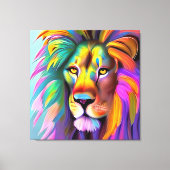 Abstract Leeuw Gezicht Mystieke Fantasy Kunst Canvas Afdruk (Voorkant)