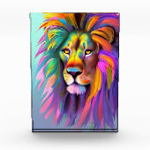 Abstract Leeuw Gezicht Mystieke Fantasy Kunst Fotoblokken (Voorkant)
