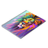 Abstract Leeuw Gezicht Mystieke Fantasy Kunst Notitieboek (Linkerzijde)